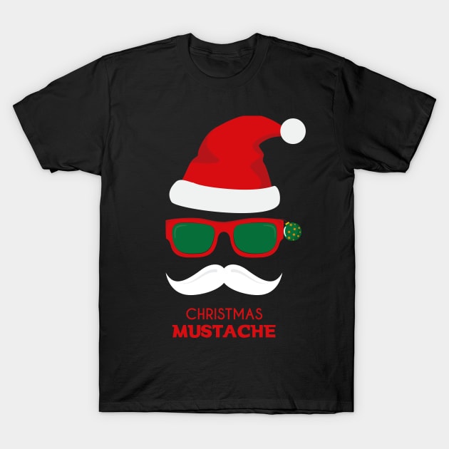 santa mustache shirt T-Shirt by Emoji